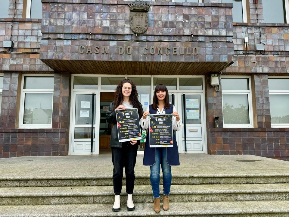 Marta Rouco e Paula Vigo, tras la presentación del Samaín infantil de Vilalba