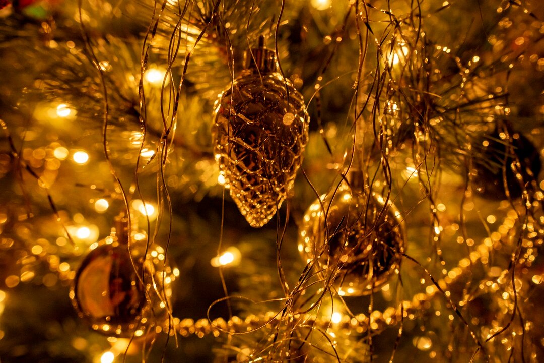 Navidad, árbol, luces