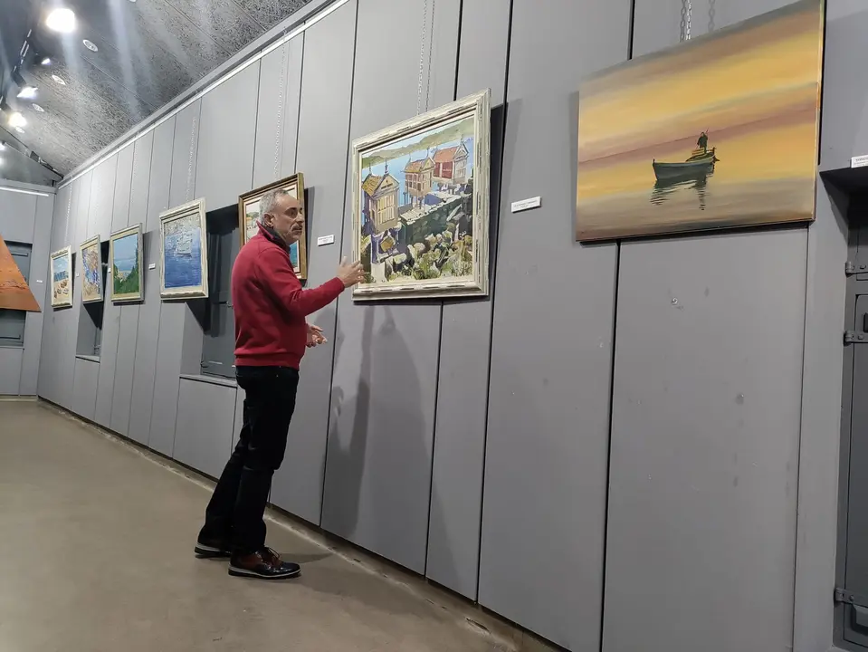 Paco Cervino presentó la exposición «Mesturas» en la Casa da Cultura de Chantada