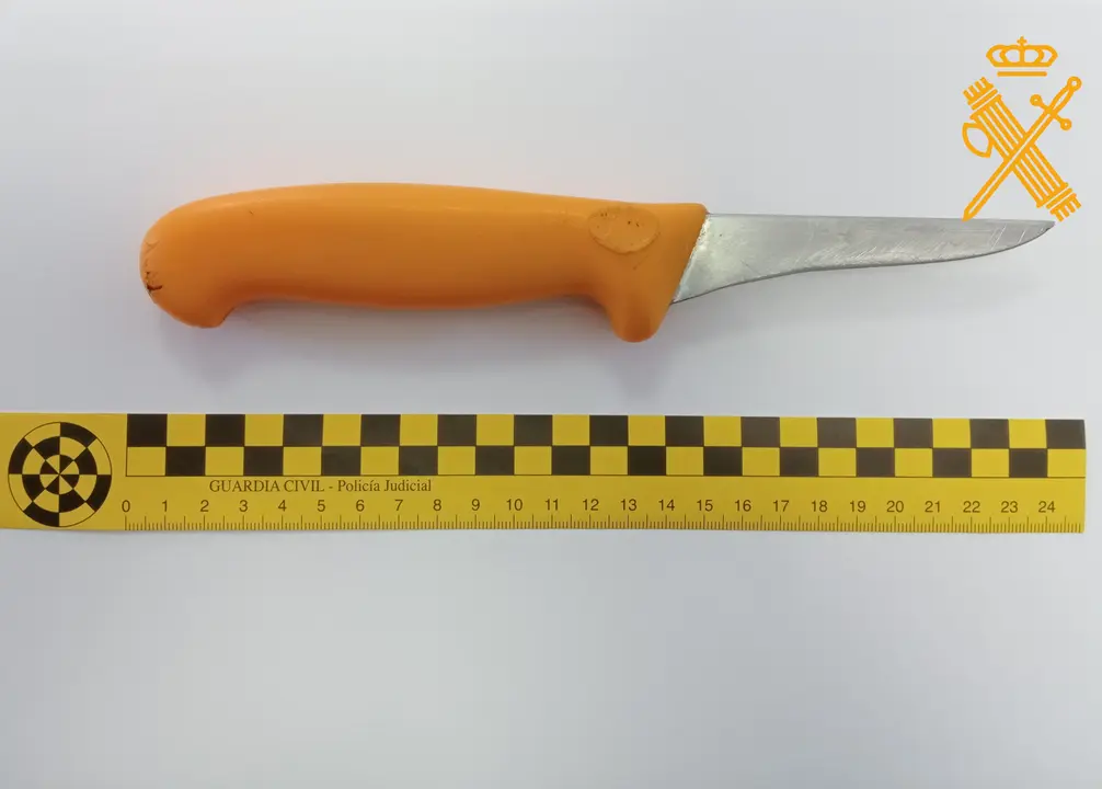 Cuchillo que se utilizó en la tentativa de homicidio en Castro de Rei